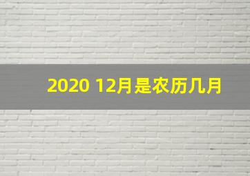 2020 12月是农历几月